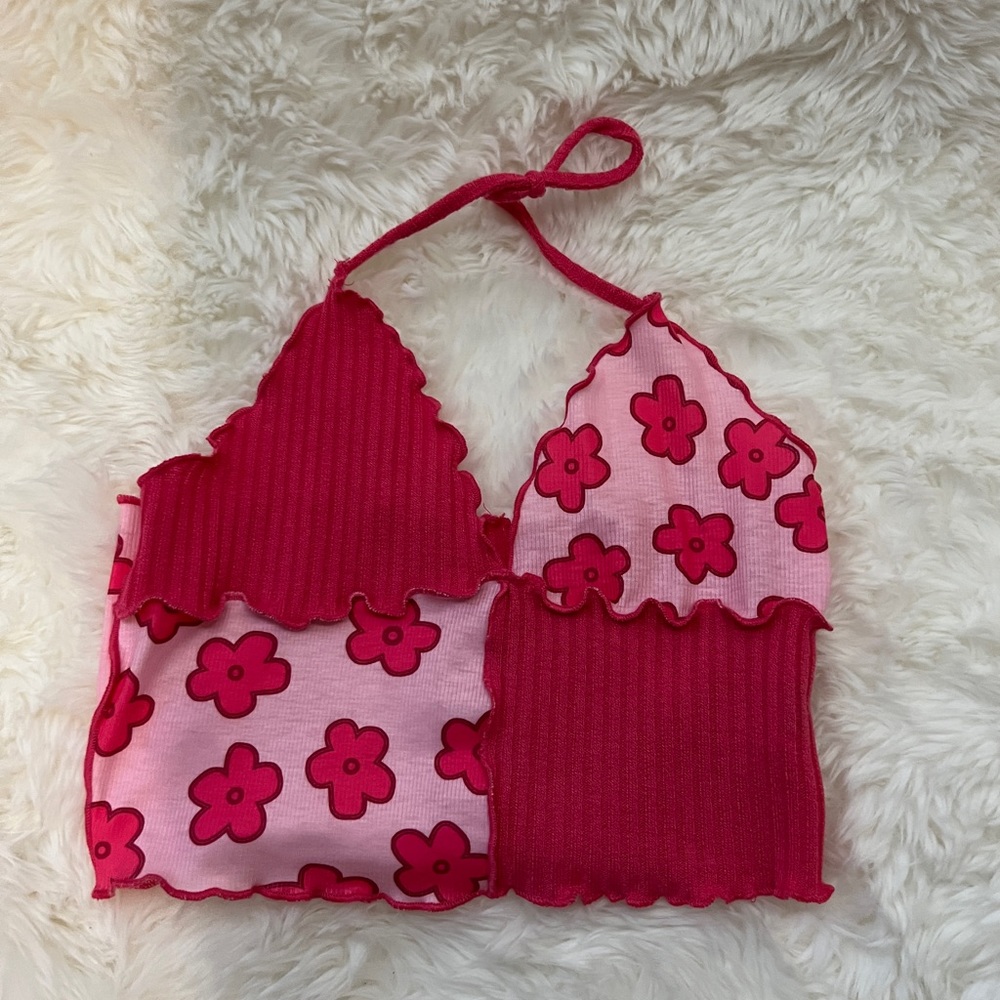 Pink Flower Crop top